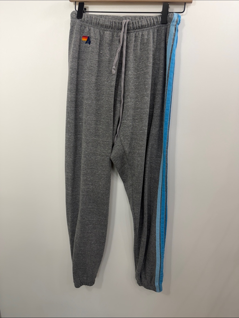 Aviator Nation Women’s 5 stripe gray blue sweatpants size XS